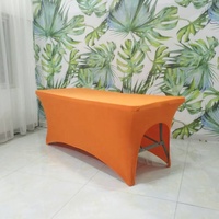 Housse de table personnalisée en couleur pleine avec logo, 4 pieds, 6 pieds, 8 pieds, nappe extensible en spandex pour salon professionnel, événement