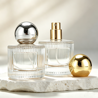 Flacons de parfum en verre transparent de qualité supérieure 30ml 40ml 50ml 100ml avec pulvérisateur, sérigraphie, logo personnalisé OEM/ODM, carton de 100 pièces