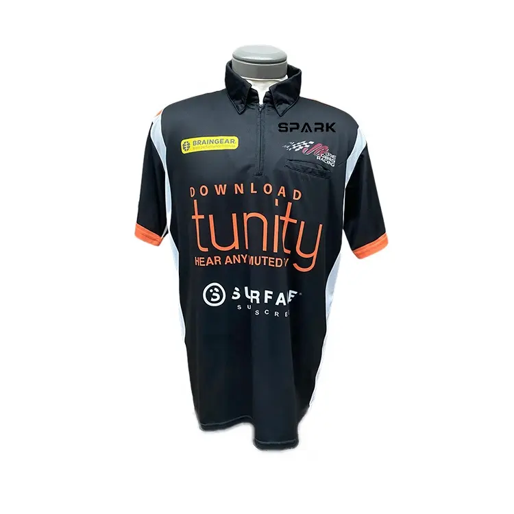 Groothandel Custom Sublimatie Custom Race Teamwear Motorfiets Poloshirts Pit Crew Race T Shirts