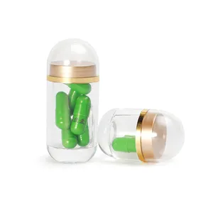 Customized drug containers Plastic Pharmaceutical Capsule Bottles Pill Colorful Capsule Shaped Pill Bottle