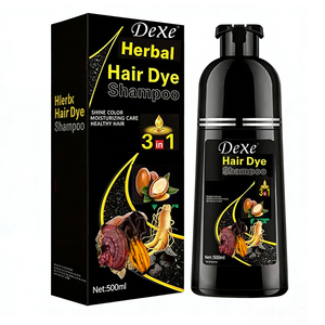 Jengibre Ginseng Herbal Venta al por mayor Natural Negro Marrón Tinte para el cabello Color Champú Belleza permanente 3 en 1 Fabricación de ingredientes herbales - Product Image 1