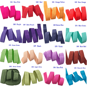 100 Yardas de Cinta Elástica Plegable Sólida de 15mm en 55 Colores Vibrantes, Venta al por Mayor, Cinta Elástica FOE para Manualidades, Diademas y Accesorios para el Cabello - Product Image 3