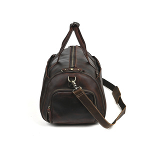 Laulisdon Genuine Leather Duffel <b>Bag</b> Large Capacity <b>Multi</b> <b>Compartment</b> Crossbody Travel <b>Bag</b> For Men - Product Image 3