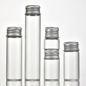 Mini Tubo <span class=keywords><strong>de</strong></span> <span class=keywords><strong>Vidrio</strong></span> <span class=keywords><strong>de</strong></span> 12ml 15ml 20ml 25ml 30ml 40ml 50ml 60ml, Frasco <span class=keywords><strong>de</strong></span> Almacenamiento <span class=keywords><strong>de</strong></span> <span class=keywords><strong>Vidrio</strong></span> Transparente <span class=keywords><strong>con</strong></span> Tapa <span class=keywords><strong>de</strong></span> Rosca <span class=keywords><strong>de</strong></span> Aluminio - Product Image 1