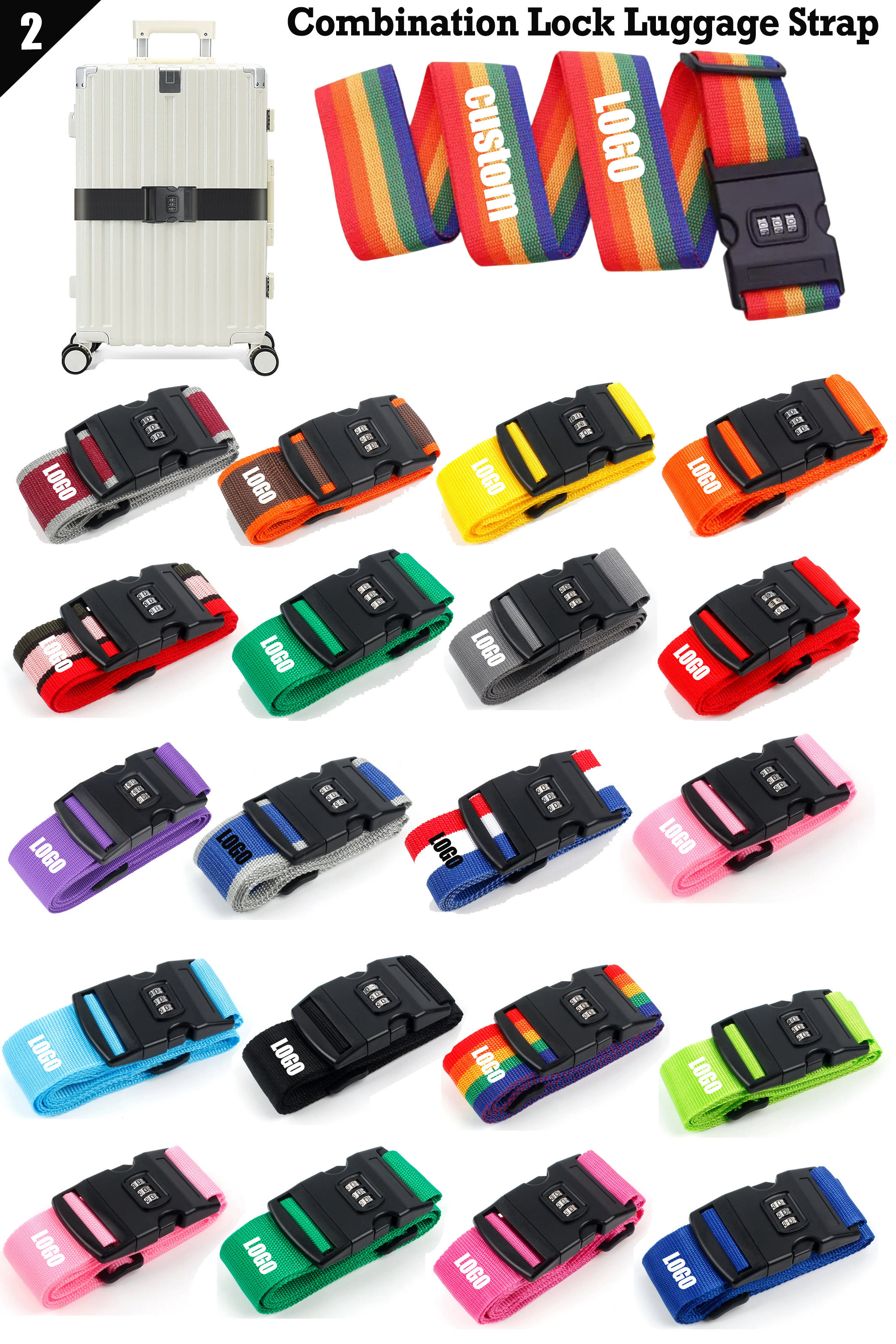Combination Lock Luggage Strap