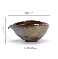 One Leaf Light Boat Public Cup Bol en poterie artisanale japonaise, écologique, durable, rétro, grand format, en céramique rugueuse