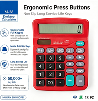 Calculadora de Escritorio M-28 Negra, con Carcasa de Plástico SKD, PCB, 12 Dígitos, Doble Alimentación Solar y Batería, Pantalla Grande, Teclas Cómodas, Base Antideslizante