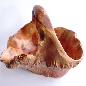Cesta de frutas tallada en raíz de madera maciza, color natural, pulida a mano, tallado en madera entera para almacenamiento de frutas y verduras - Product Image 5