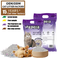 Litière pour chat OEM en vrac, boules de bentonite naturelles, agglomération rapide, sans poussière, non parfumée, faible diffusion, contrôle des odeurs, 5L