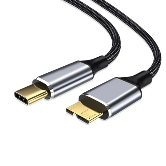 Cable tipo C a Micro B 3,0 QGeeM Cable de disco duro USB C de aluminio con 5Gbps 3A Compatible con disco duro de capacidad con Micro B