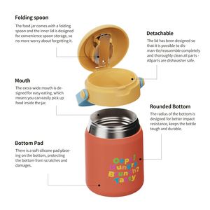 Contenedor térmico Hong Ling para niños, fiambrera de acero inoxidable con aislamiento térmico al vacío, contenedores de sopa de alimentos con tapa a prueba de fugas - Product Image 4