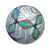Grosir bola sepak bola ukuran 5 PVC perasaan logam Laser hadiah promosi sepak bola