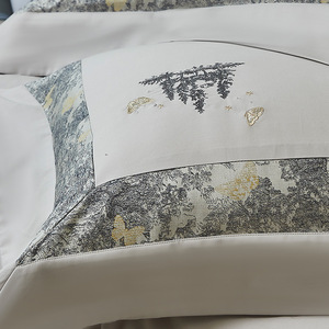 Ainer Cotton <b>Bedding</b> Set 4-Piece Solid Color Reactive Dyeing Breathable Four Seasons Use - Product Image 2