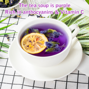 Mezcla de Flores de Té <span class=keywords><strong>Azul</strong></span> de Marca Propia, Flor de Clitoria Ternatea, Limón, Jengibre y Stevia, Té Herbal Saludable - Product Image 5