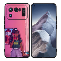 Dessin animé noir fille doux mat TPU luxe impression conception antichoc téléphone étui pour Xiaomi 12 Note14 Pro 5G 15
