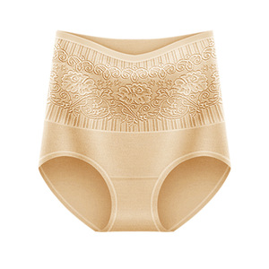 Braguitas Moldeadoras de Cintura Alta para Mujer, Control de Abdomen, Levantamiento de Cadera, Ropa Interior de Algodón, Color Sólido, Estampado Floral, Tono Piel, Negro - Product Image 5