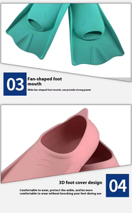 Dayanıklı Kaymaz Silikon Kısa Paletler |   Yetişkinler ve Çocuklar İçin Yüzme Eğitimi Dalış Şnorkelli Yüzme Paletleri - Product Image 4