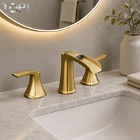Robinet chaud/froid à double poignée pour salle de bain, robinet de lavabo en acier inoxydable, robinet de lavabo pour salle de bain