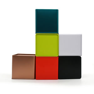 صناديق معدنية مربعة لتعبئة الشاي بتصميم شعار مخصص، علب هدايا لحفظ الطعام والقهوة والبسكويت والشموع والشاي - Product Image 1