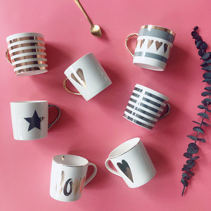Promoción al por Mayor QX Lingjian, Tazas de Café de Cerámica Modernas y de Lujo, Personalizadas, con Múltiples Diseños, Asa Dorada, Caja Blanca, Buena Calidad - Product Image 3