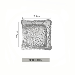 Simple ins <span class=keywords><strong>vent</strong></span> forme de feuille carrée plat de sauce en verre clair ménage assaisonnement soucoupe assiette sauce soja plat bol vaisselle - Product Image 6