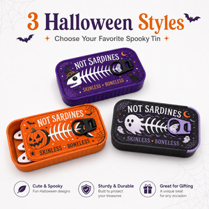 Caja de Joyería Portátil con Diseño de Esqueleto de Pez para Halloween, Organizador de Joyas de Viaje con Forro de Terciopelo para Anillos, Aretes y Pequeños Adornos - Product Image 3
