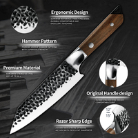 Manche en ébène de luxe 5CR15Mov en acier au carbone couteaux de cuisine kiritsuke couteau de Chef forgé à la main