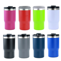Vente en gros Refroidisseur de canette de bière mince maigre 14oz En acier inoxydable isolé 2 en 1 Refroidisseur de canette de boisson avec deux couvercles