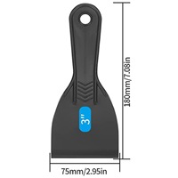 Ensemble de grattoirs et couteaux à mastic en plastique noir pour le bricolage et la construction industrielle
