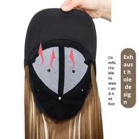 Casquette avec extensions de cheveux, perruque intégrée, chapeau ajustable avec postiche synthétique court et lisse pour femme, blond mélangé blond décoloré