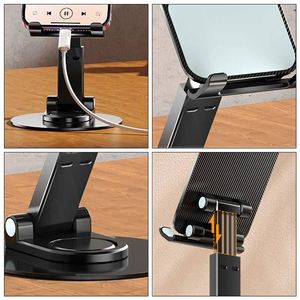 Wholesale Adjustable Rotating <b>Holder</b> Black 360 Degrees Rotatable Desktop Flexible Portable Phone Stand With Logo - Product Image 6