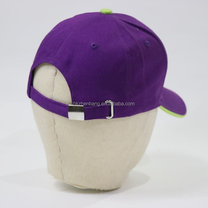 Gorra de Béisbol Morada Personalizada con Bordado de Calavera, Borde Verde Fluorescente, Hebilla Metálica Ajustable para Uso Casual y Urbano - Product Image 5