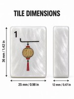 Set Mahjong Amerika Portabel 160 Ubin Akrilik 3D Relief Timbul Permainan Meja Enamel Dengan Kotak Pembawa