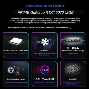 Ordinateur de jeu de bureau ASUS personnalisé en gros, kit complet RGB à refroidissement liquide, AMD R7 9700X, 32 Go DDR5, SSD 1 To, RTX 5070 - Product Image 4