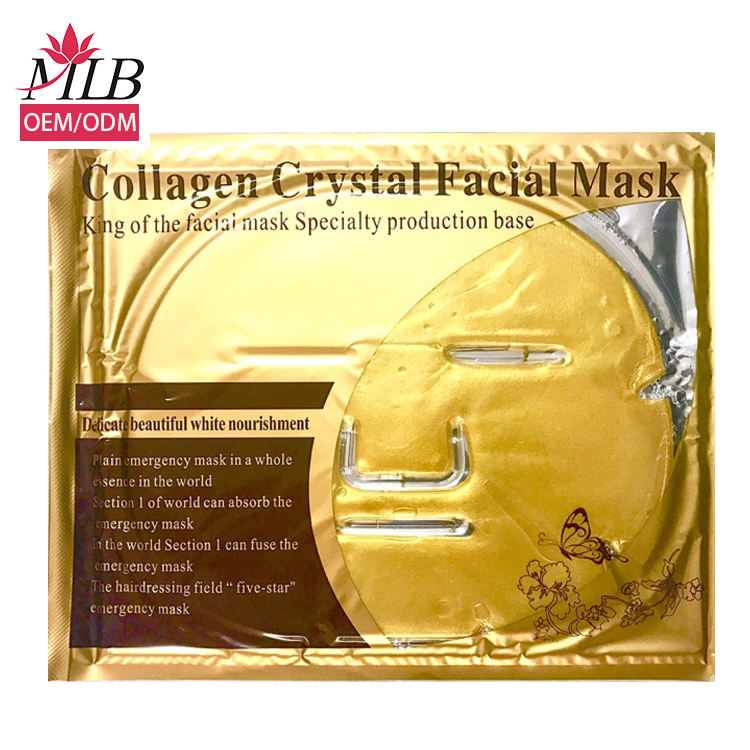Low price cosmetic products collagen hyaluronic face jelly hydrogel mask gold 24k crystal oem mascarilla facial de oro mask