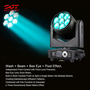 Nouvelle Arrivée Mini 7*40W Bee Eyes RGBW 4-en-1 LED Beam Zoom Wash Moving Head Spot Light avec Contrôle Point pour Effet Beam <span class=keywords><strong>Disco</strong></span> DJ - Product Image 5