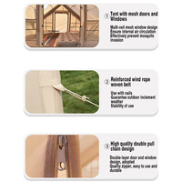 Tente gonflable portable de luxe pour événements, double couche, imperméable, 8m, deux chambres, en coton Oxford, pour bébé, idéale pour l'aventure en plein air