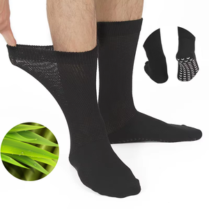 Kaos Kaki Bambu Grosir untuk Penderita <span class=keywords><strong>Diabetes</strong></span> Logo Kustom Warna Solid Unisex Model Crew Longgar Anti Selip Tidak Mengikat Bernapas - Product Image 1