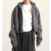 Veste Courte en Polaire Doublée Effet Vieilli Vintage pour Femme Automne Hiver 2026 Style Harajuku