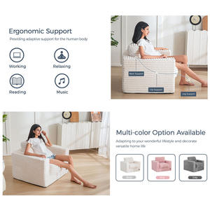 折りたたみソファベッド3-in-1コンバーチブルモダン環境に優しいコーデュロイ高密度発泡ふすん床ソファ折りたたみ椅子リビングルーム - Product Image 4