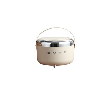 Cubo de Basura Portátil Smar, Redondo, Color Crema, con Tapa, para Uso en Interiores - Product Image 4