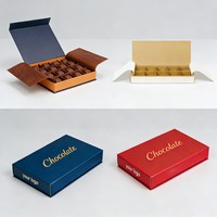 Boîte d'emballage en chocolat avec logo personnalisé avec grille de séparation Boîte à chocolat Cadeau Boîte à fermeture magnétique avec plateau