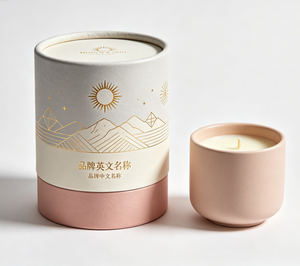 Custom Craft Paper Tube with Gold <b>Foil</b> for Scented Candle Packaging Recyclable Hot Stamping Decorative Gift Box - Product Image 1