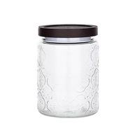 Vintage glazen voorraadpot Begonia deksel met bloemenpatroon Luchtdicht Grote capaciteit Snacks Noten Gedroogd fruit Container