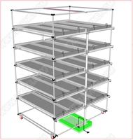 Lyine 6-2 Plateaux de fourrage hydroponiques pour jardin intérieur Microgreen avec éclairage LED