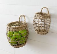 Ensemble de paniers tissés en saule naturel ovales faits à la main JY avec poignée, grands paniers en osier noirs pour cadeaux
