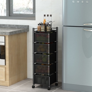 Çok katmanlı mutfak depolama raf 4 <span class=keywords><strong>3</strong></span> 2 Tier ile dönen Metal sepet kare meyve sebze banyo demir - Product Image 3