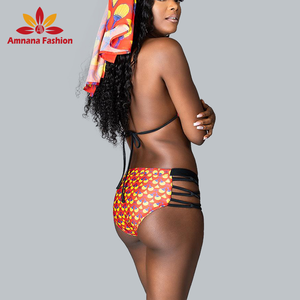 2021 nuovo stile Alla Moda <span class=keywords><strong>Sexy</strong></span> di Stampa Africana Costume Da Bagno set di corrispondenza un Headwrap e un <span class=keywords><strong>kimono</strong></span> con un alta qualità - Product Image 5