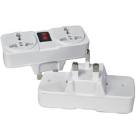 Adaptateur de voyage universel 2-en-1 flambant neuf avec prises UK/US/EU/AU, certifié CE ROHS, protection OTP/OVP, AC noir et blanc, ABS, cuivre