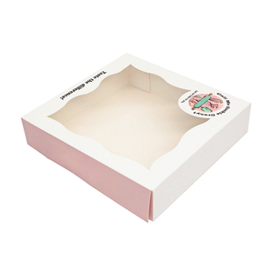 Boîte Cadeau pliable personnalisée avec poignée de transport Boîte d'emballage pour biscuits à fenêtre transparente Boîtes d'emballage pour petit bonbon donut alimentaire - Product Image 5
